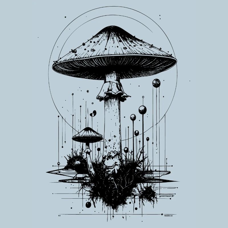 Champignon crapaud, en formes géométriques
