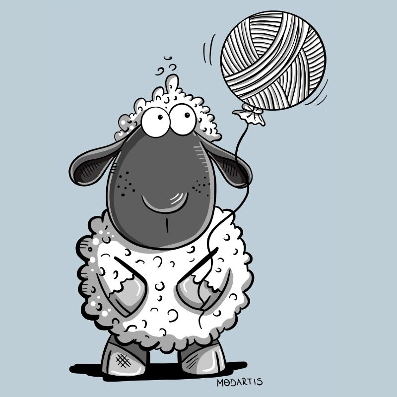 Sheep with wool balloon