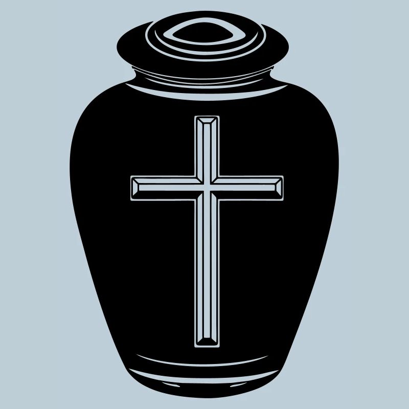 Urne mit Kreuz