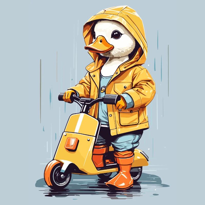 Süße Ente mit Roller