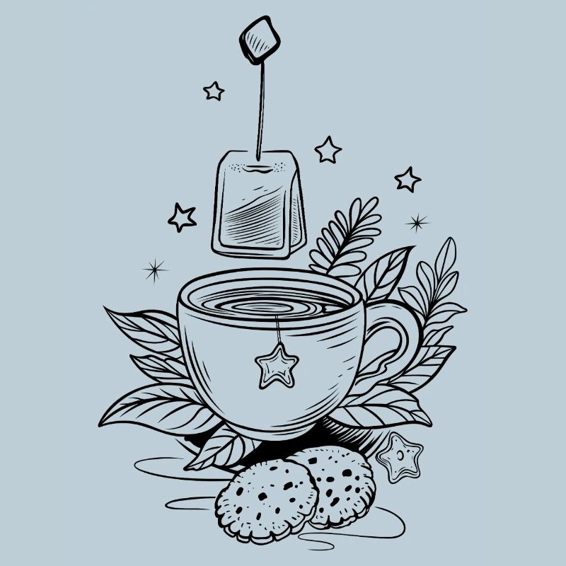 Tee Teetasse mit Earl Grey und Teebeutel