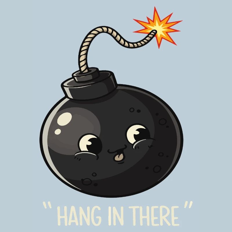 Conception de bande dessinée de bombe explosive kawaii