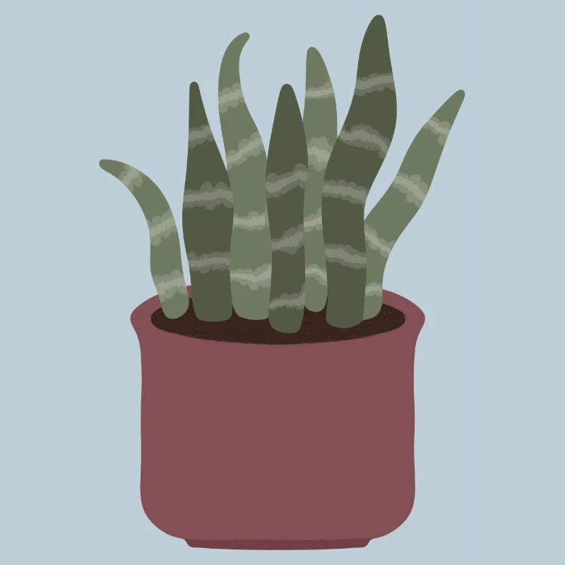 Schlangenpflanze Minimaler Topf Illustration
