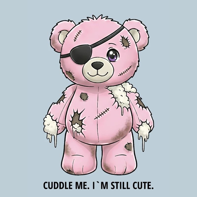 Patchwork Pinker Teddybär mit Augenklappe