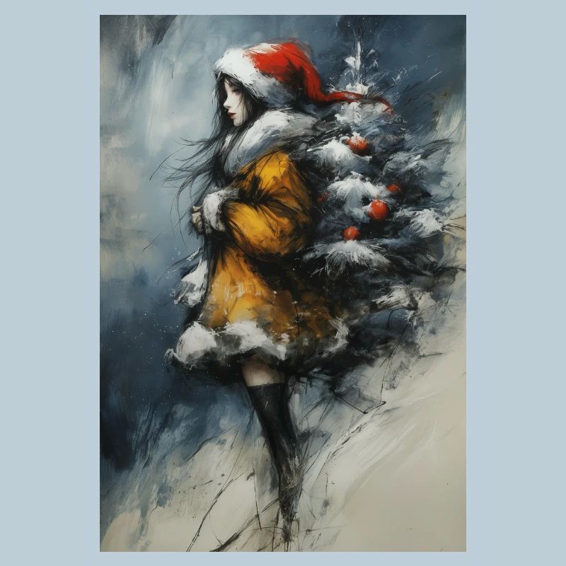 Märchenwinter: Mädchen und Baum