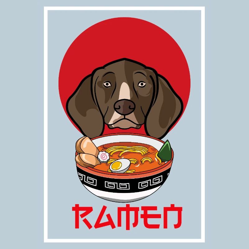 German Shorthaired Pointer Ramen Dog Japanese Art