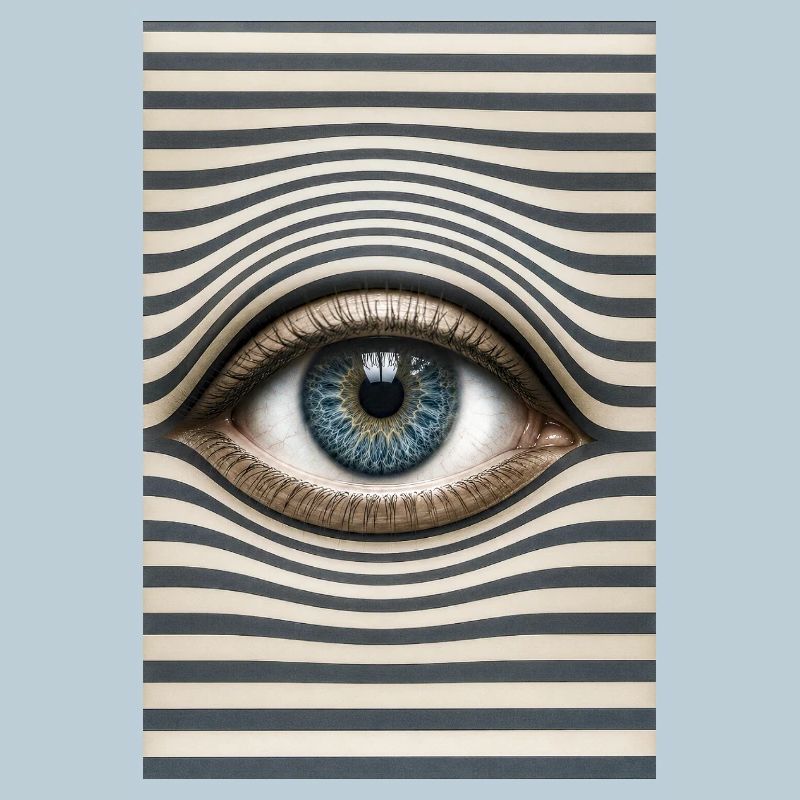 Eye Against Wavy Stripes