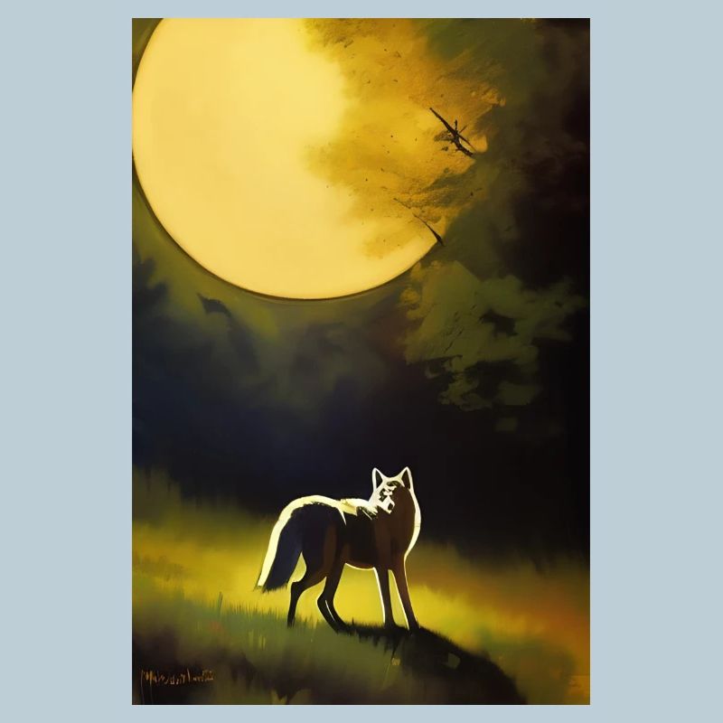 Wolf and Moon