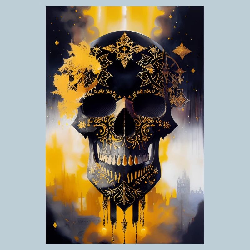 Black and gold skull 2