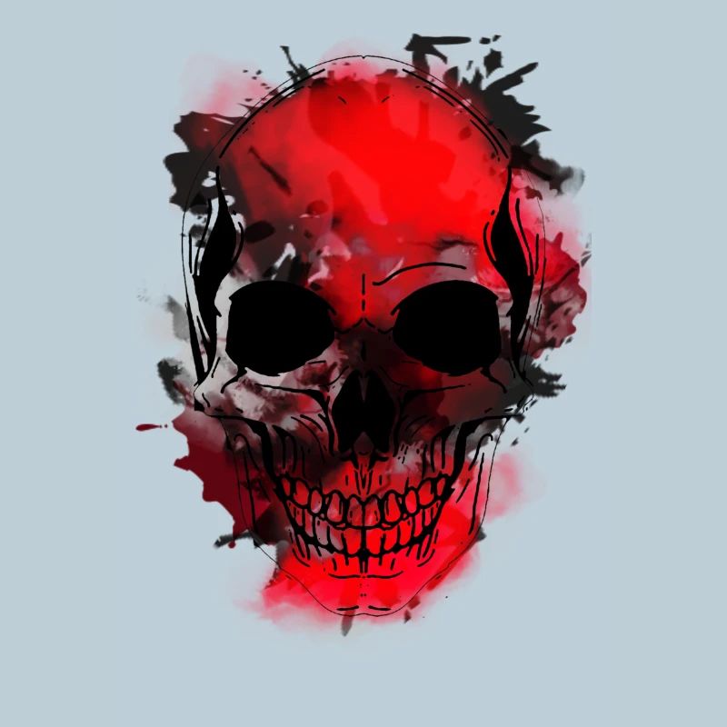 Rotes Schädel-Splash Artwork