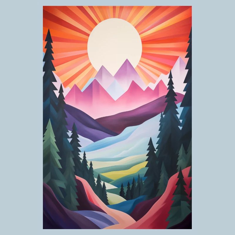 Mountain Landscape with Sunset