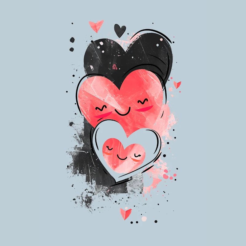 Three Happy Heart Faces | Cute and Content.