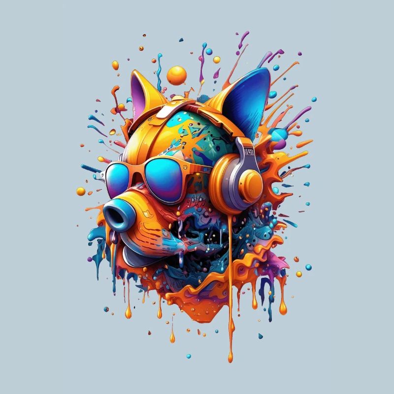 Stylized Futuristic Dog Head Molosser Type