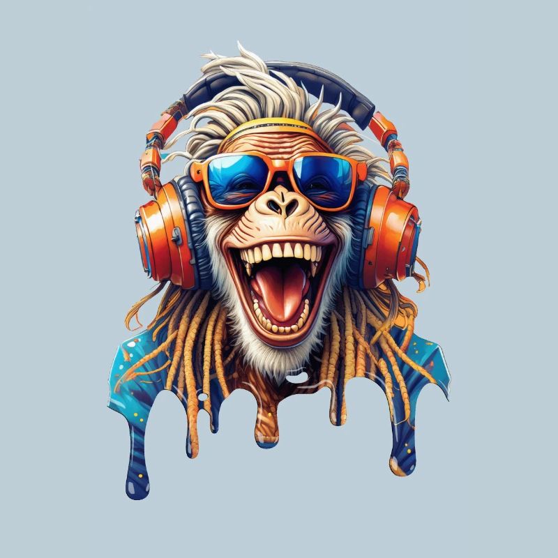 Alter Rasta Affe-Dreads-Lachbrille-Hifi-Helm