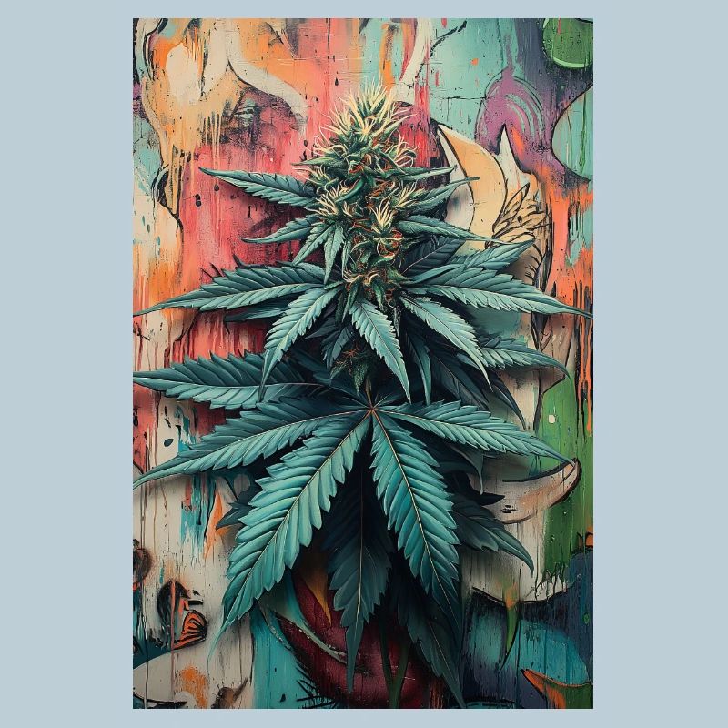 Art de feuilles de cannabis graffiti