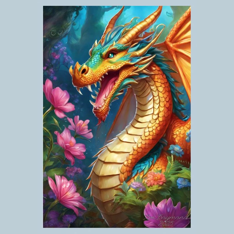 Ember Dragon in Bloom Forest