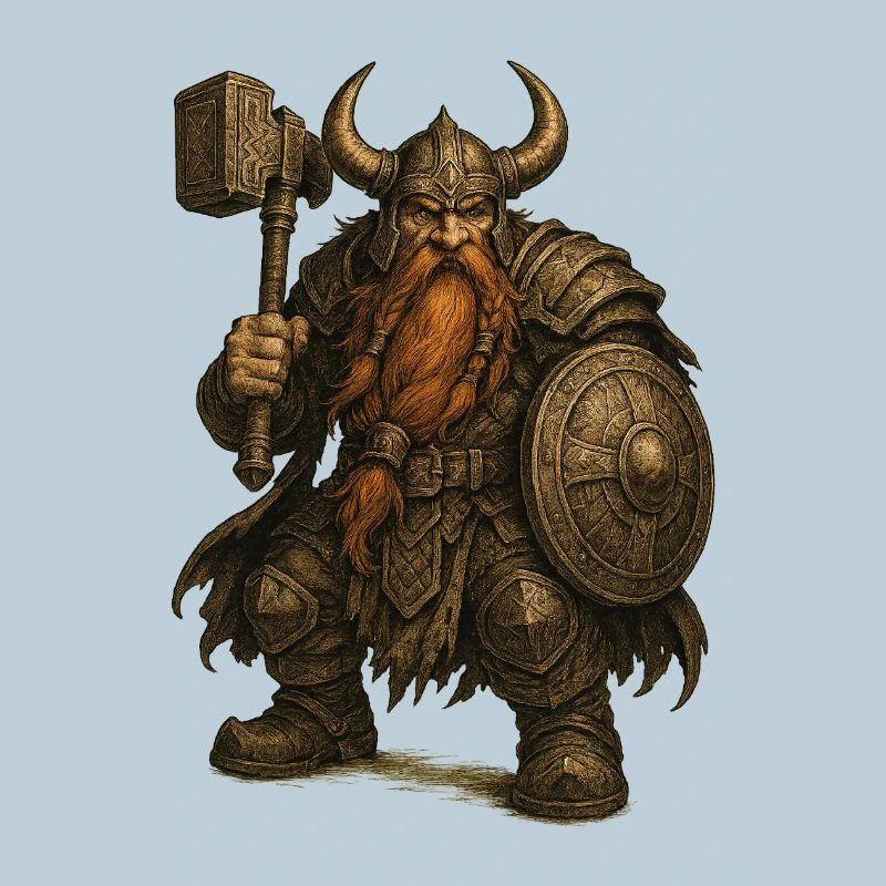 Dwarf with helmet and hammer