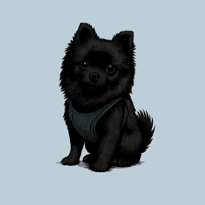 Schwarzer Spitz Hund mit Süssenblick