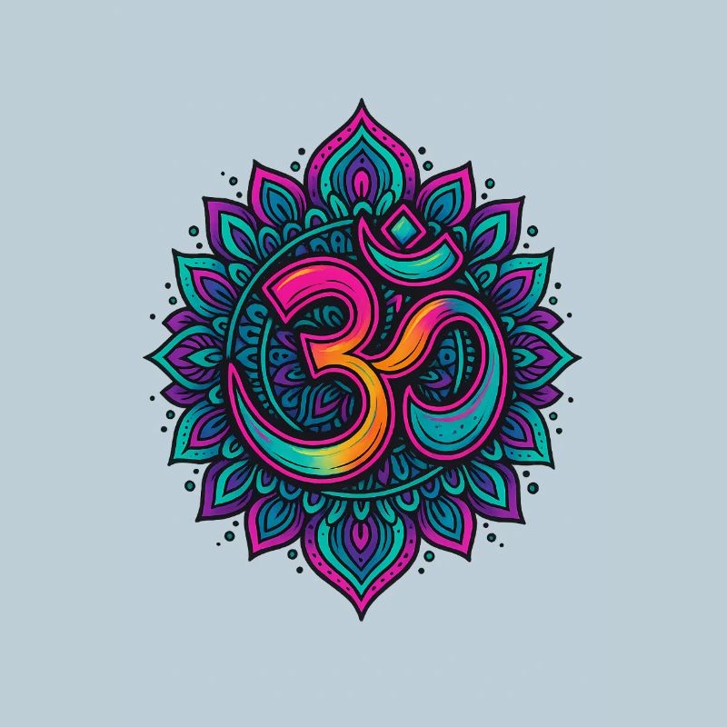 Psychedelisches Om Goa Mandala