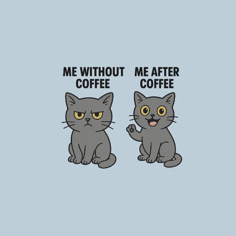 Cat memes: Grumpy without coffee