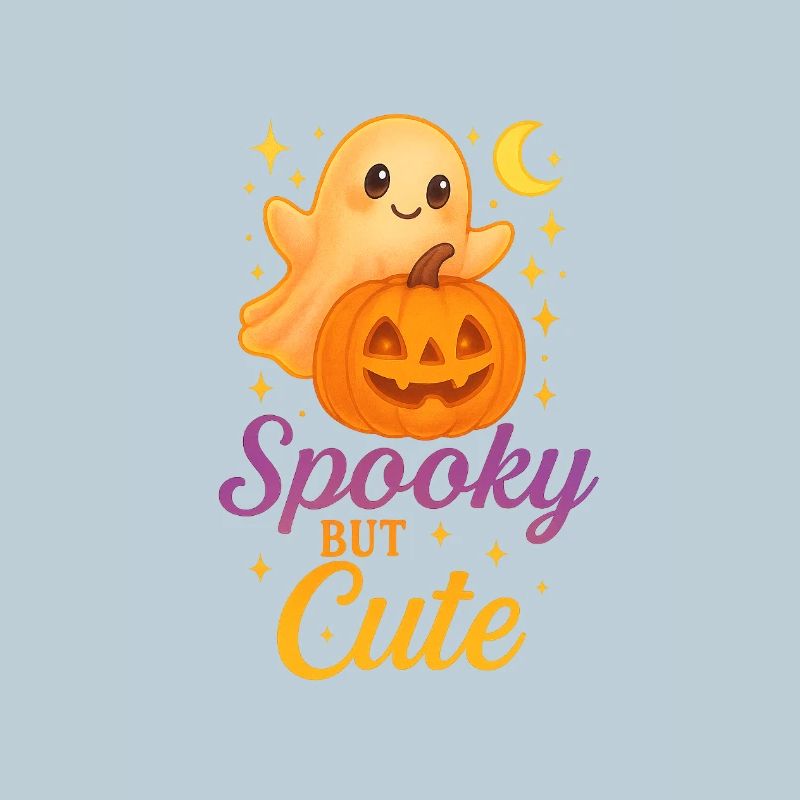 Cute Halloween Ghost with Pumpkin