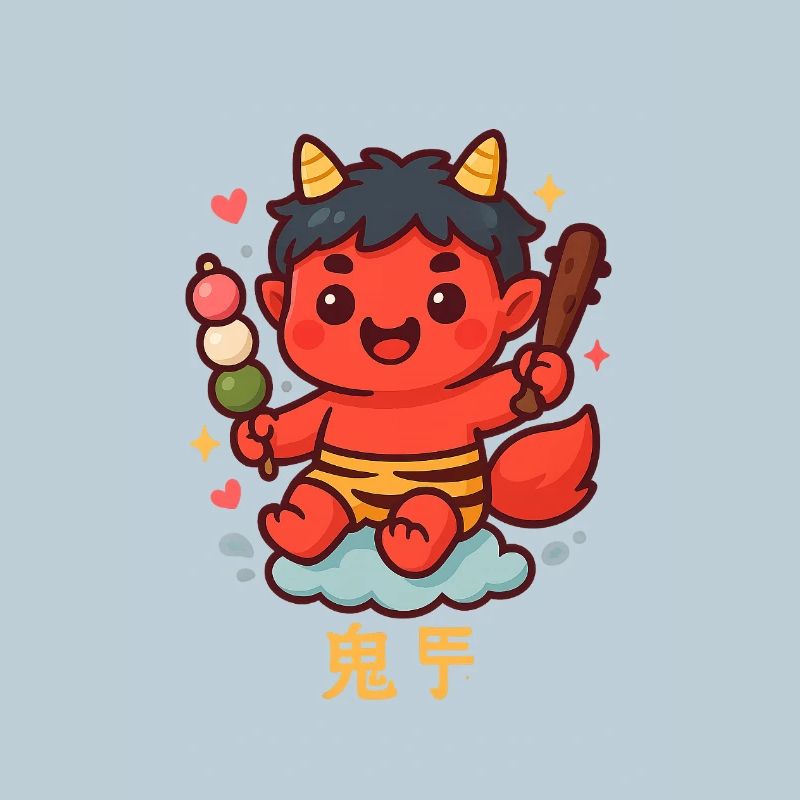 Oni doux avec dango et bâton