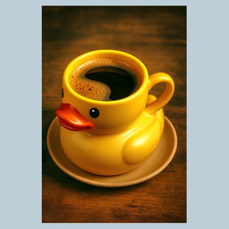 Bath duck as a coffee cup