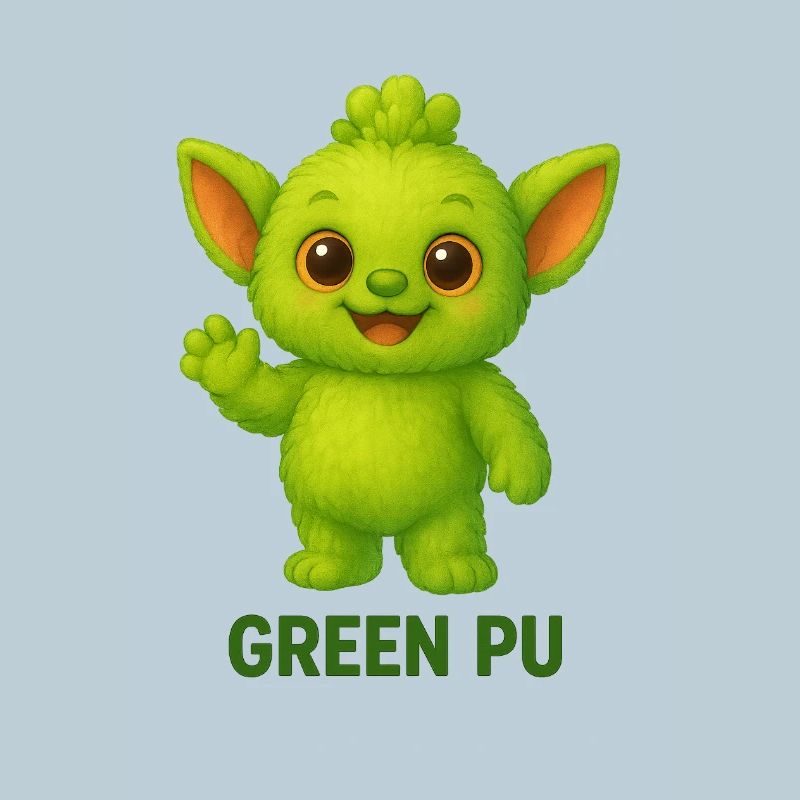 Mascotte de créature Pu verte