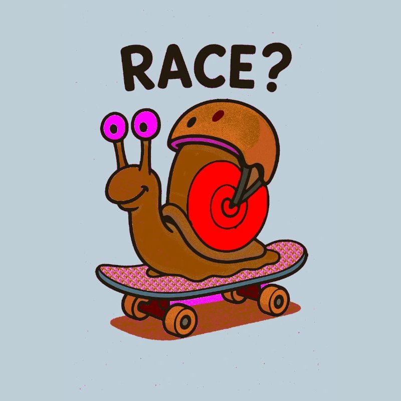 COURSE? Escargot sur skateboard