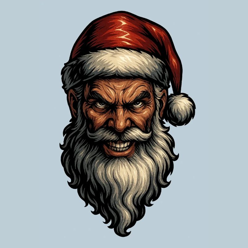 Düsterer Weihnachtsmann Fratze