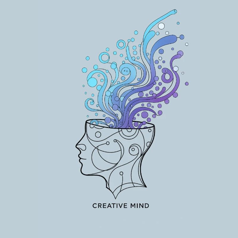 Mente Creativa – Ilustración Abstracta del Cerebro