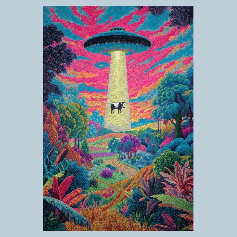 Psychedelische UFO-Turmkuh