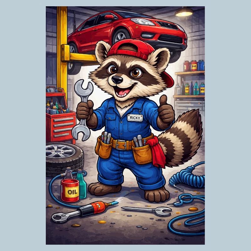 Raccoon Mechanic Workshop