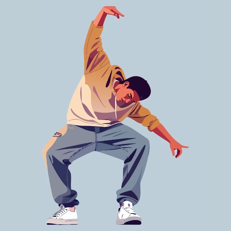 Breakdance Dancer Pose Freestyle Dancing Motif