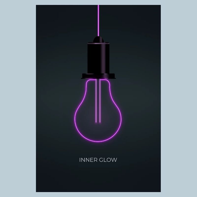 Inner Glow Neon Glühbirne Poster