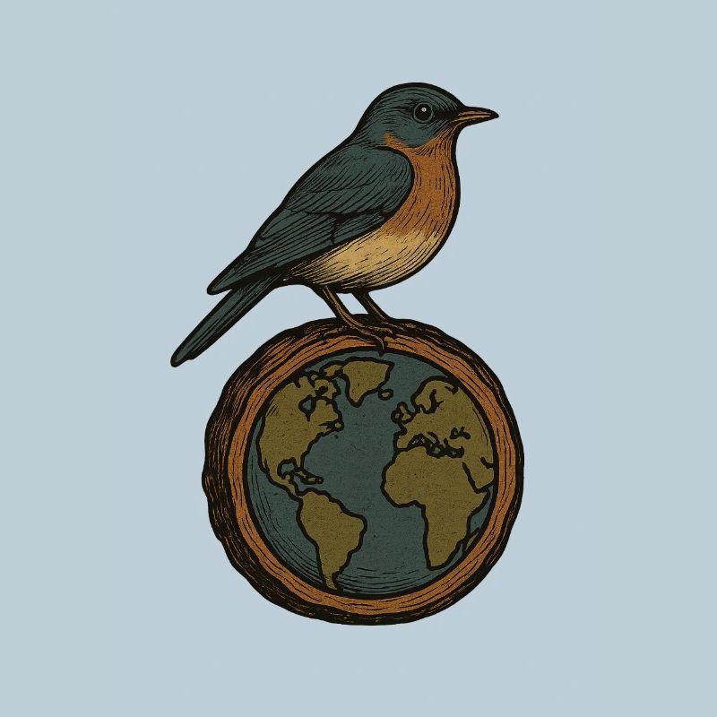 Robin auf World Globe