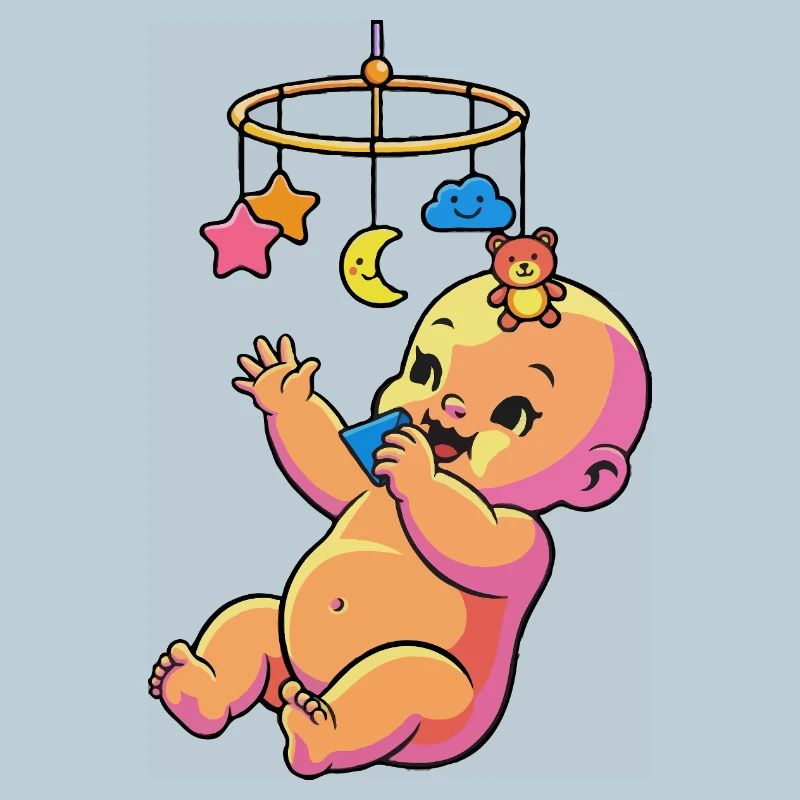 Étoiles et Lune Baby Mobile