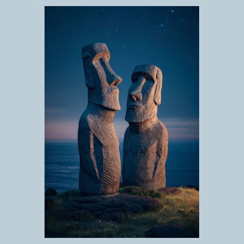 Moai Night Duo Silhouette