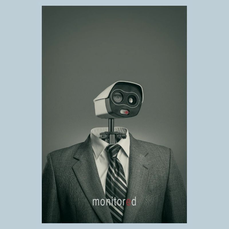 Affiche d’art de surveillance numérique surveillée
