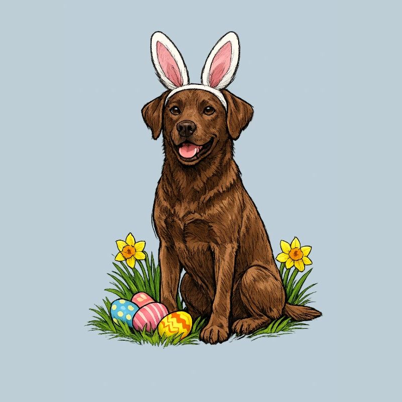 Easter Labrador with Bunny Ears