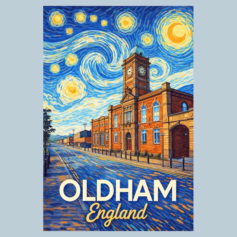 Oldham England Starry Cityscape