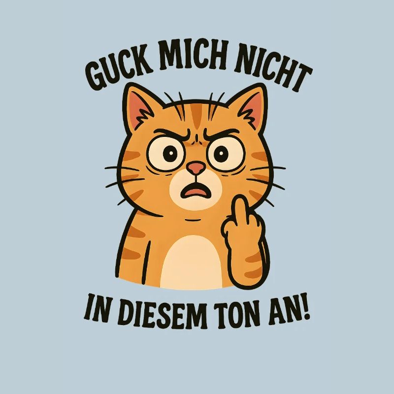 Morgenmuffel Katze mit Mittelfinger