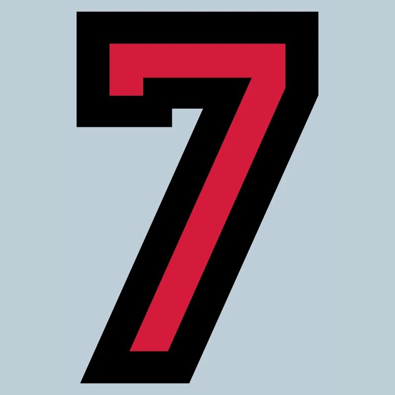 Zahl 7 - Nummer 7 (Rot) Nr. 7