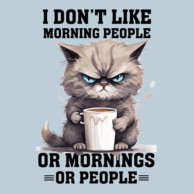 Je n’aime pas les gens du matin Café de chat