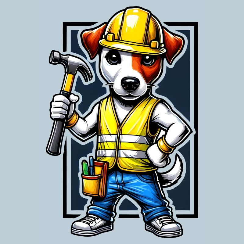 Jack Russell Terrier Bauarbeiter