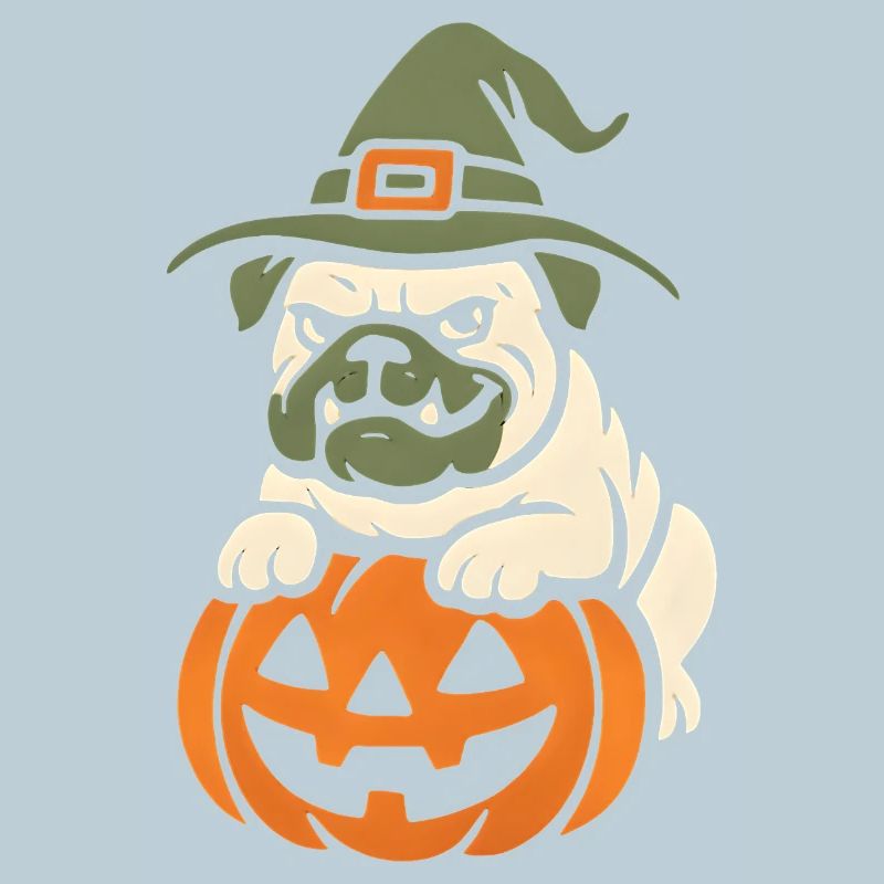 Mops Halloween Kürbis Hexe