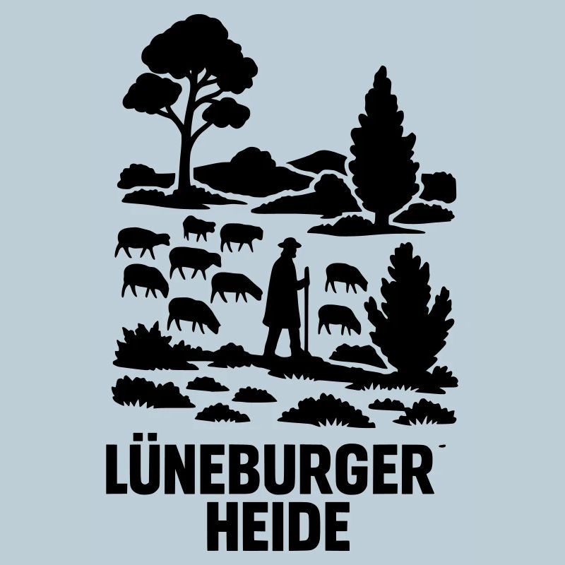 Lüneburger Heide Schäfer Heidschnucken Idylle