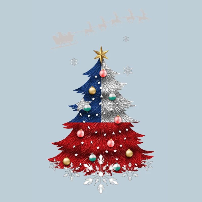 Weihnachtsbaum mit Chile Flagge