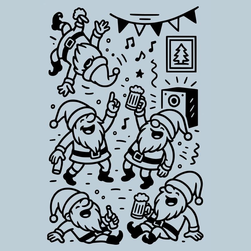 Christmas Gnome Party Drunk Funny