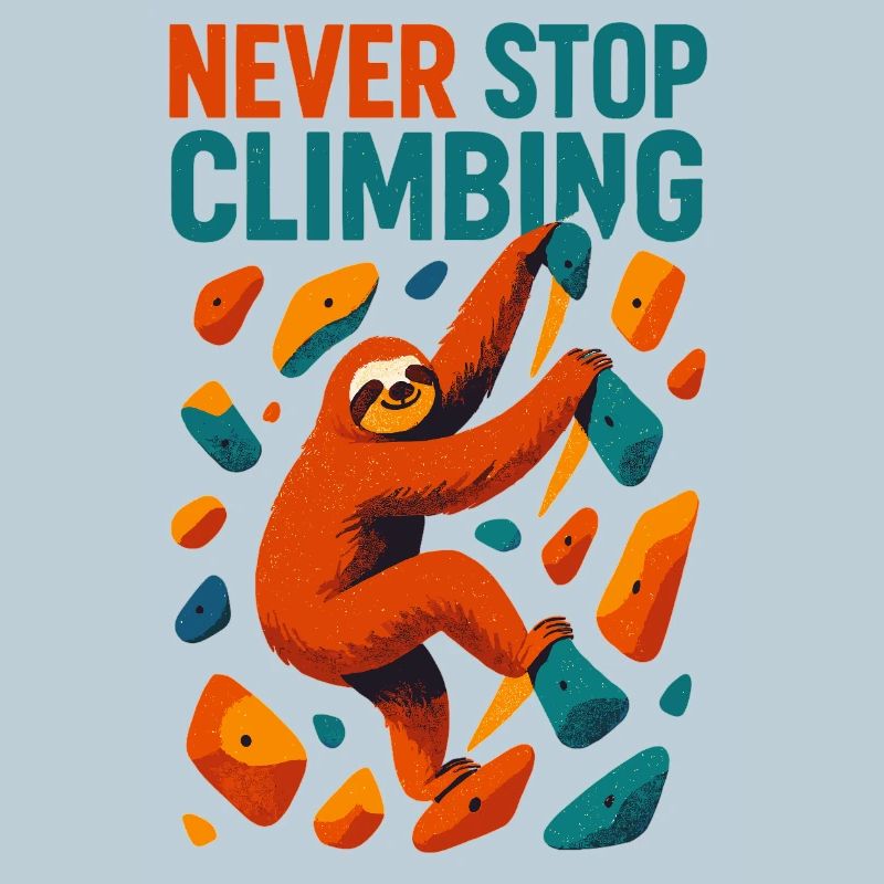 Bouldering Sloth Climbing Motivation Gift